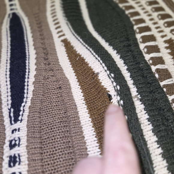 Vintage Old Glory Sweater Mens 2XL Multicolor 3D Knit 3D Style Made USA 90s - Picture 7 of 9